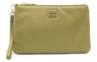 MIU MIU Calfskin Clutch Women's Green