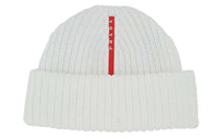 PRADA Logo-Detailed Ribbed Beanie
