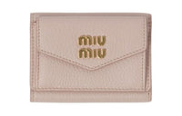 MIU MIU Leather Wallet Small Size Women's Lotus Pink