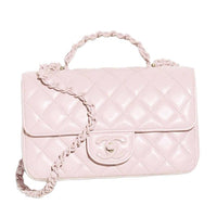 CHANEL Lambskin Shoulder Bag Crossbody Bag Handbag Mini Women's Light Pink