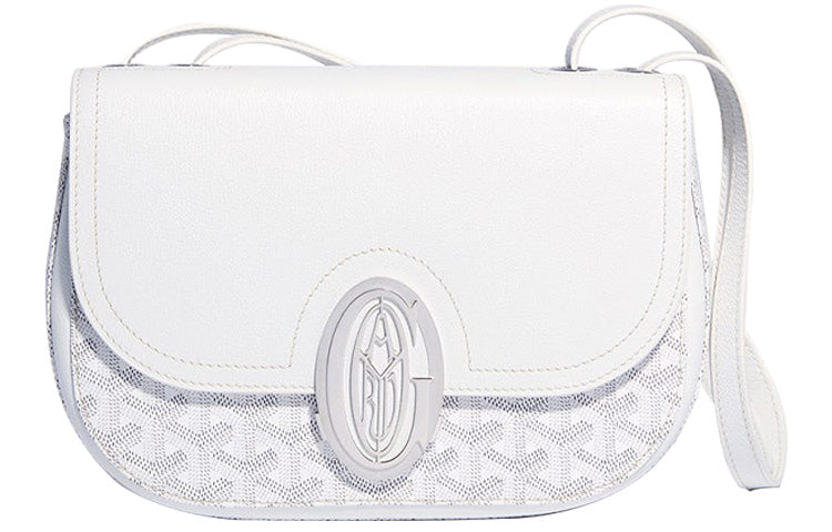 GOYARD 233 Canvas With Leather Shoulder Bag Crossbody Bag Women's White