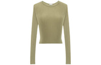 SAINT LAURENT Ribbed Knit Cropped Top