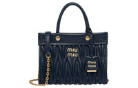 MIU MIU Leather Shoulder Bag, Crossbody Bag, Handbag Women's Sea Blue