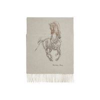 HERMES Knit Scarves Unisex Ecru