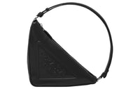PRADA Leather Clutch One Shoulder Handbag Regular Women's Black