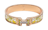 HERMES Enamel Rose Gold-Plated Bangles Women's Gold