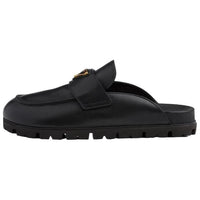 PRADA Triangle-logo Leather Mules