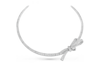 CHANEL 18K White Gold Necklaces Women's Silver