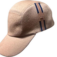 HERMES Gabardine Baseball Caps Men's Brown