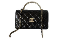 CHANEL Lambskin Shoulder Bag, Crossbody Bag, Handbag Women's Black