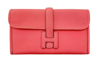 HERMES Jige Elan Swift Calfskin Coin Purses Wallets Regular Women's Pink