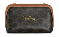 CELINE Sheepskin Clutch Women's Tawny