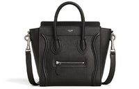 CELINE Luggage Calfskin Smiley Face Bag, Handbag, Shoulder Bag Women's Black