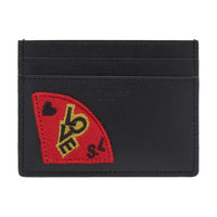 SAINT LAURENT Leather Card Holder Men's Black