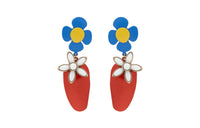 SAINT LAURENT Flower And Strawberry Pendant Earrings