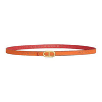 HERMES Calfskin Leather Belts Unisex Orange Width 1.3CM