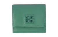 MIU MIU Leather Wallet Small Size Women's Sage Green