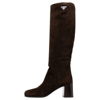 PRADA Knee-high Boots 6.5cm Women's Dark Brown