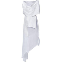 LOUIS VUITTON Pinstripe Silk Cowl Neck Top