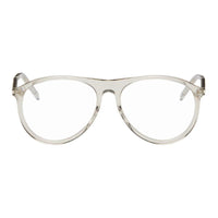 SAINT LAURENT Acetate Oval Eyeglass Frames Women's Beige