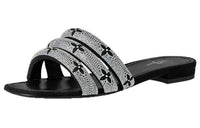 LOUIS VUITTON Appeal Stylish Sandals Women's Black Silver