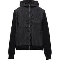 PRADA Gabardine Zip Up Hoodie