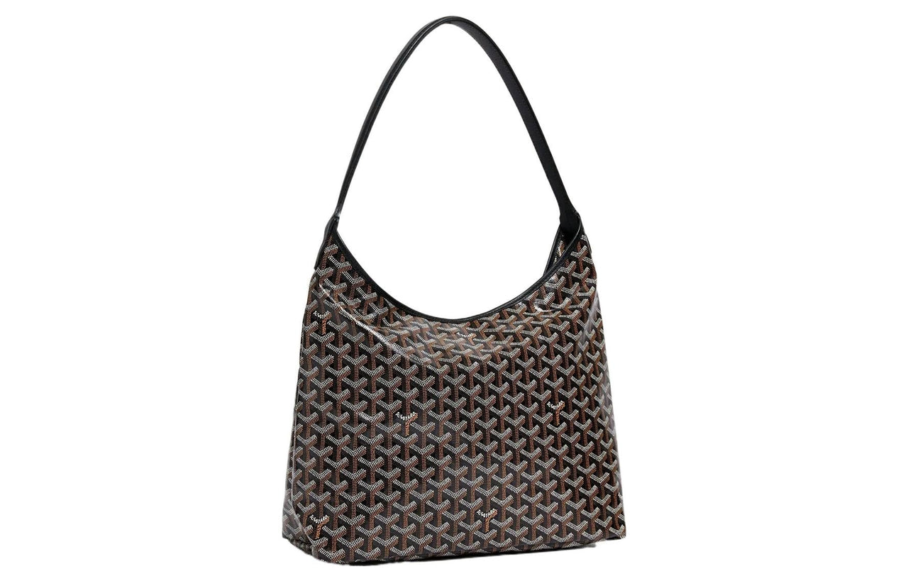 GOYARD Bohème Hobo Canvas With Leather Hobo Bag Shoulder Bag Shoulder Bag Women's Black/Burgundy Small Heart Edition