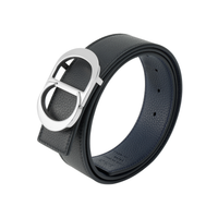 DIOR Cow Leather Leather Belts Unisex Black Width 3.5CM