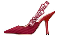 DIOR J'Adior Chunky Heel High Heels 10cm Women's Red