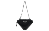 PRADA Brushed Chain Linked Wallet Black