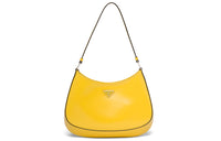 PRADA Cleo Shiny Leather Handbag Shoulder Bag Women's Yellow