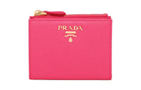 PRADA Saffiano Leather Wallet Small Size Women's Pink Peony