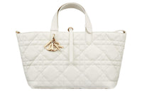 DIOR Cow Leather Handbag Medium Size Women's White