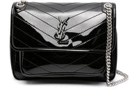 SAINT LAURENT Niki Cattle Leather Handbag, Shoulder Bag, Crossbody Bag Women's Black