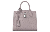 LOUIS VUITTON CITY STEAMER Ostrich Leather Handbag Mini Women's Umber