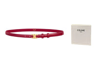 CELINE Fashion Casual Minimalist Style Smooth Buckle Leather Belts Women's Red