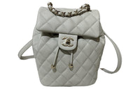 CHANEL Calfskin Backpack Small Size Women's Light Gray
