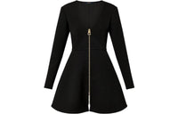 LOUIS VUITTON Long-Sleeved Dresses Women's Black