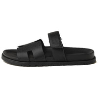 HERMES Chypre Rubber Sole Slip Resistant Slide Slippers Men's Black