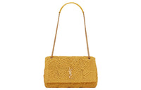 SAINT LAURENT Jamie Raffia Mixed Leather Shoulder Bag Women's Wheat