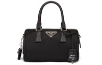 PRADA Re Edition Leather, Nylon Handbag Women's Black
