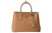 PRADA Leather Shoulder Bag Crossbody Bag Handbag Large Size Women's Brown