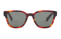 PRADA Acetate Metal Irregular Shape Sunglasses Men's Red Brown