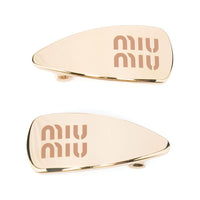 MIU MIU Metal Hair Clips Women's Gold