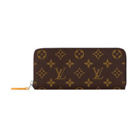 LOUIS VUITTON Leather Trim Wallet Women's Brown