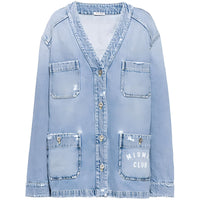MIU MIU FW21 Denim Jacket Women's Light Blue