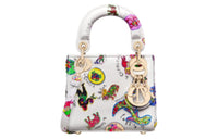 DIOR Lady Dior Cow Leather Shoulder Bag Crossbody Bag Handbag Extra Mini Women's White
