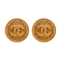 CHANEL 1994 Plated Cc Clip On Earrings Costume Earrings