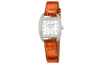 HERMES Wrist Watch Quartz Movement Crocodile Leather Strap 26.8mm White Dial Women's