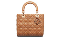 DIOR Lady Dior Sheepskin Wicker Pattern Handbags Shoulder Bag Crossbody Bag Medium Size Women's Amber